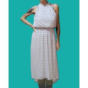 White & Black Aztec Print Hi-Lo Maxi Dress ~ Size Small ~ Cute!